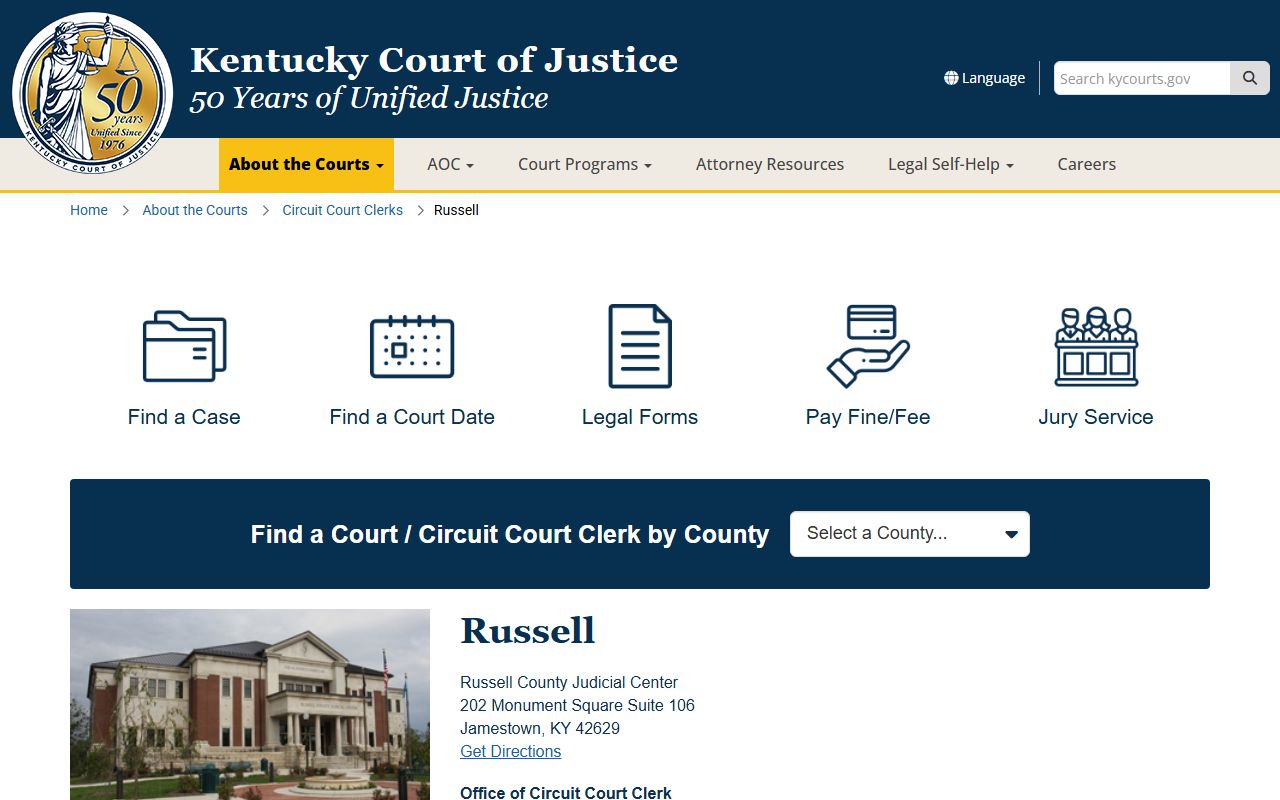 Russell County court records and Judicial Center information