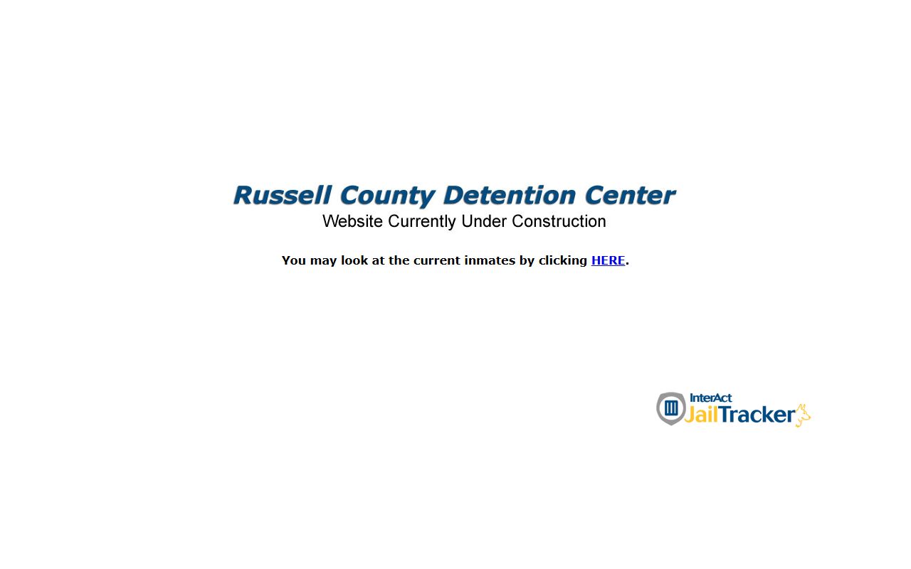 Russell County Detention Center inmate lookup homepage